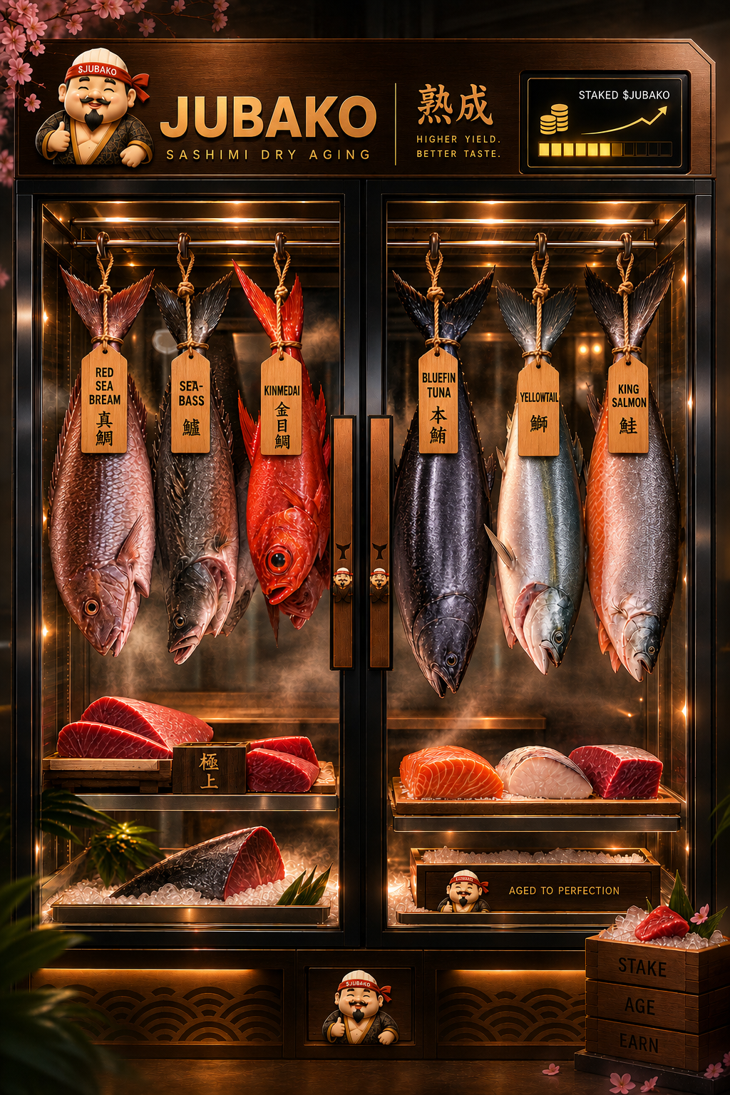 The Ager — a $JUBAKO sashimi dry-aging cabinet